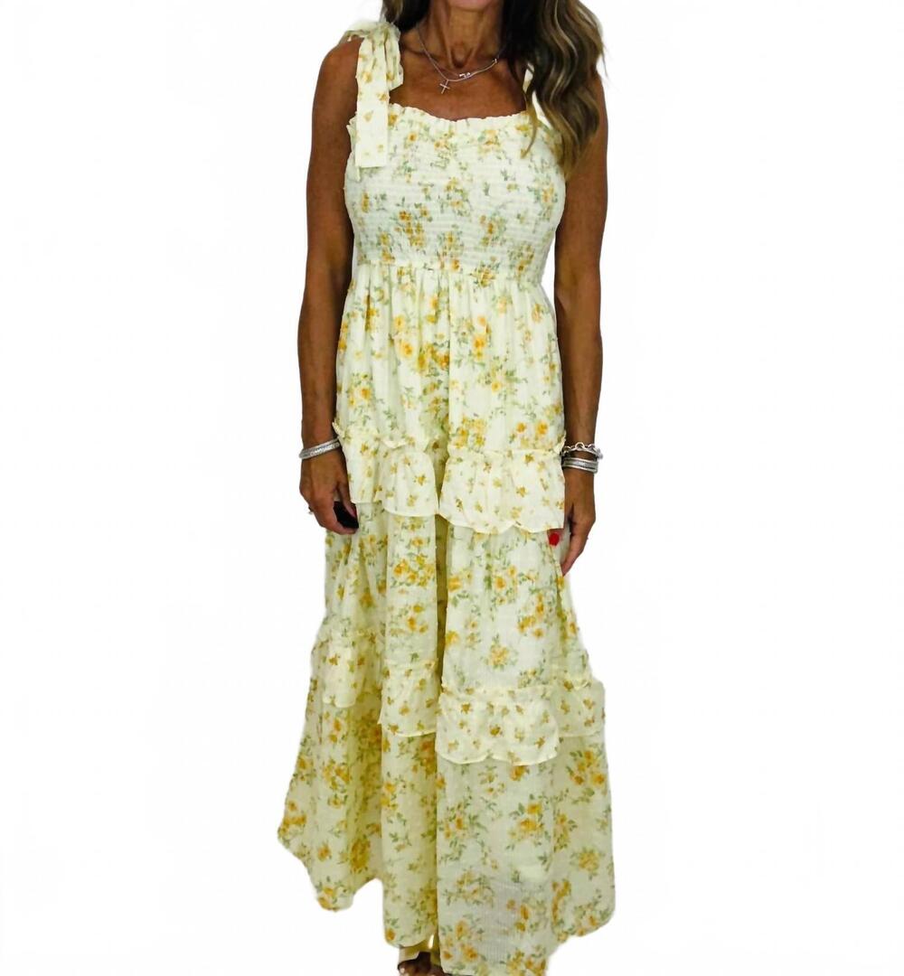 NEW BLU PEPPER women's the sunset island dress in yellow